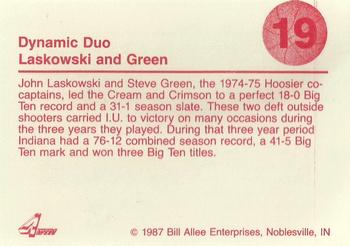 1986-87 Bank One Indiana Hoosiers All-Time Greats of IU Basketball (Series II) #19 John Laskowski / Steve Green Back