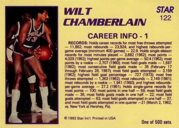 1992-93 Star Stellar #122 Wilt Chamberlain Back