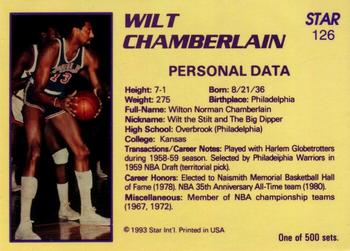 1992-93 Star Stellar #126 Wilt Chamberlain Back