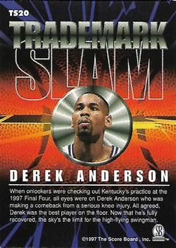 1997-98 Score Board Autographed - Trademark Slam #TS20 Derek Anderson Back