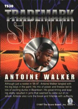 1997-98 Score Board Autographed - Trademark Slam #TS30 Antoine Walker Back