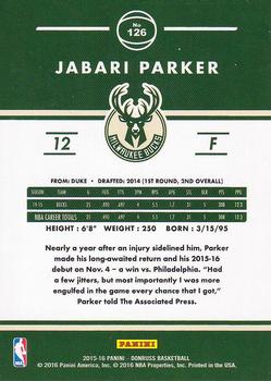 2015-16 Donruss #126 Jabari Parker Back
