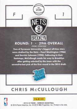 2015-16 Donruss #230 Chris McCullough Back