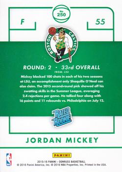 2015-16 Donruss #250 Jordan Mickey Back