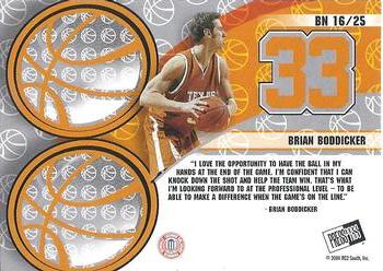 2004 Press Pass - Big Numbers Collectors Series #BN 16 Brian Boddicker Back