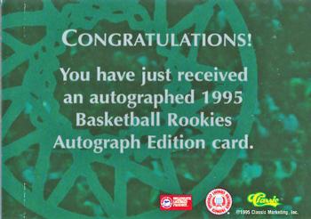 1995 Classic Rookies - Autograph Edition Autographs #NNO Kurt Thomas Back