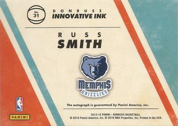 2015-16 Donruss - Innovative Ink #31 Russ Smith Back