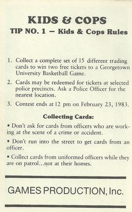 1982-83 Georgetown Hoyas Police #1 John Thompson Back