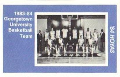 1983-84 Georgetown Hoyas Police #2 Hoyas Team Front