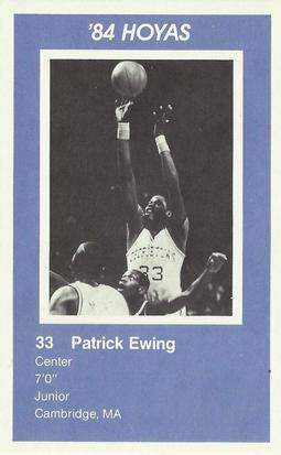 1983-84 Georgetown Hoyas Police #10 Patrick Ewing Front