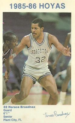 1985-86 Georgetown Hoyas Police #3 Horace Broadnax Front