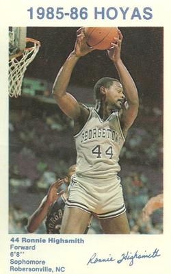 1985-86 Georgetown Hoyas Police #7 Ronnie Highsmith Front