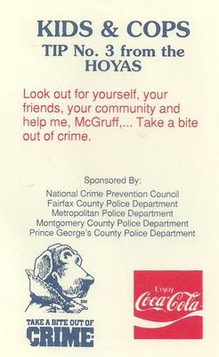 1992-93 Georgetown Hoyas Police #3 Duane Spencer Back