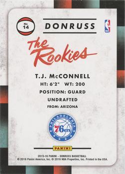 2015-16 Donruss - The Rookies #14 T.J. McConnell Back