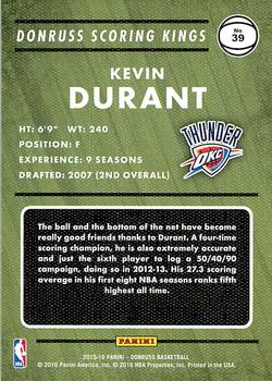 2015-16 Donruss - Scoring Kings #39 Kevin Durant Back