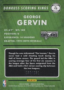 2015-16 Donruss - Scoring Kings Statline #13 George Gervin Back