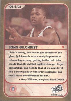 2005 Press Pass - Old School Collectors Series #OS6/25 John Gilchrist Back
