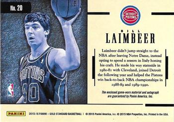 2015-16 Panini Gold Standard - Marks of Gold #20 Bill Laimbeer Back