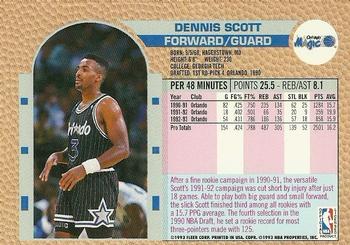 1992-93 Fleer NBA Shooting Stars Golden Magazine Perforated #NNO Dennis Scott Back