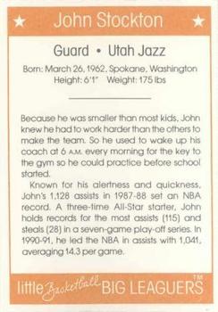 1991 Little Basketball Big Leaguers #37 John Stockton Back