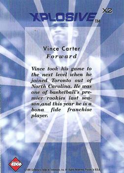 1999 Collector's Edge - Xplosive #X2 Vince Carter Back