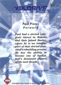 1999 Collector's Edge - Xplosive #X4 Paul Pierce Back