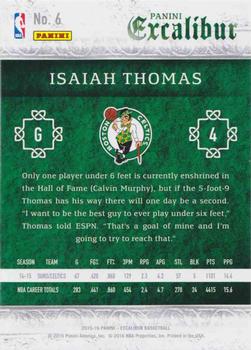2015-16 Panini Excalibur #6 Isaiah Thomas Back