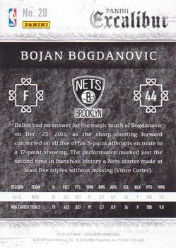 2015-16 Panini Excalibur #20 Bojan Bogdanovic Back
