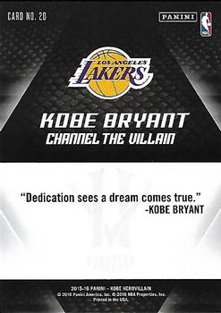 2015-16 Panini Kobe Bryant HeroVillain #41 Kobe Bryant Back