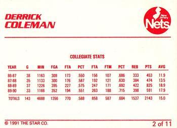 1990-91 Star Derrick Coleman Red - Glossy #2 Derrick Coleman Back