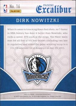 2015-16 Panini Excalibur - Team Titans Black #16 Dirk Nowitzki Back