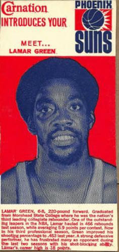 1972-73 Carnation Milk Phoenix Suns #NNO Lamar Green Front