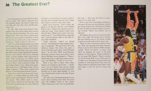1987 NBA Pro Basketball Reading Kit #36 Larry Bird Front