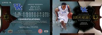 2013-14 SP Authentic - Ultimate Rookie Signatures Booklets #URS-9 Archie Goodwin Back
