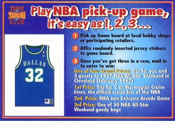 1996-97 Stadium Club - NBA Pick-Up Game Sweepstakes Stickers #NNO Dallas Mavericks Front