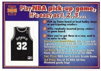 1996-97 Stadium Club - NBA Pick-Up Game Sweepstakes Stickers #NNO San Antonio Spurs Front