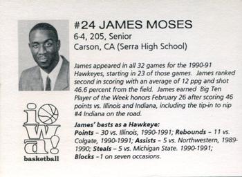 1991-92 Iowa Hawkeyes #NNO James Moses Back