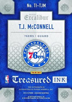 2015-16 Panini Excalibur - Treasured Ink #TI-TJM T.J. McConnell Back