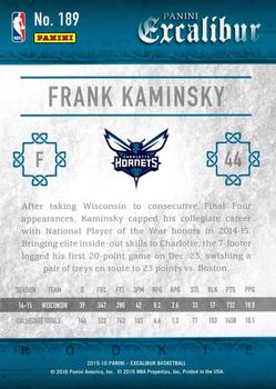 2015-16 Panini Excalibur - Silver #189 Frank Kaminsky Back