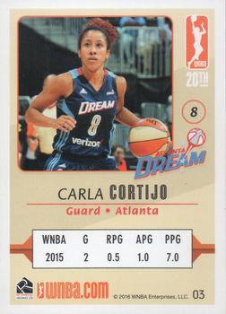 2016 Rittenhouse WNBA #3 Carla Cortijo Back