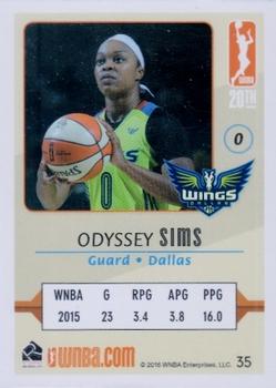2016 Rittenhouse WNBA #35 Odyssey Sims Back