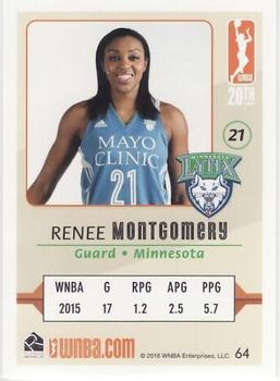 2016 Rittenhouse WNBA #64 Renee Montgomery Back