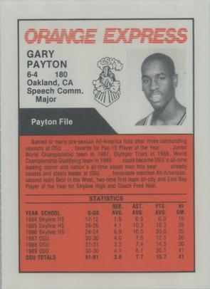 1989-90 Oregon State Beavers #13 Gary Payton Back