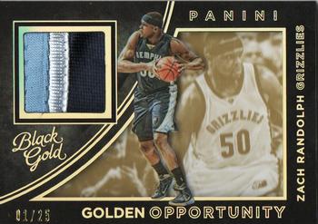 2015-16 Panini Black Gold - Golden Opportunity Memorabilia Prime #50 Zach Randolph Front