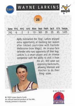 1993 Futera Australian NBL #28 Wayne Larkins Back