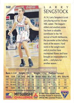 1994 Futera Australian NBL #160 Larry Sengstock Back