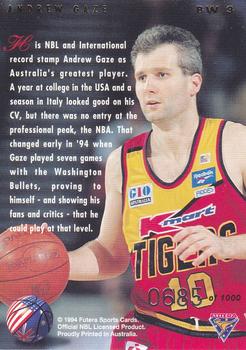 1994 Futera Australian NBL - Best of Both Worlds #BW3 Andrew Gaze Back