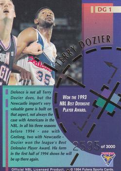 1994 Futera Australian NBL - Defensive Giants #DG1 Terry Dozier Back