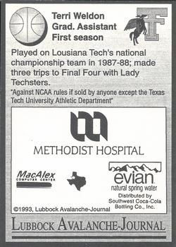 1992-93 Texas Tech Lady Raiders #NNO Terri Weldon Back