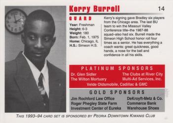 1993-94 Bradley Braves #14 Kerry Burrell Back
